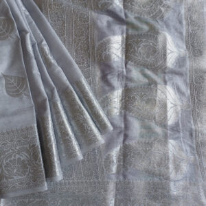 Banarasi Georgette Saree Silvery Grey