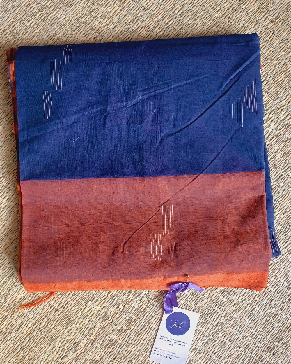 Handloom Natural Fibres Banana Fibre Saree Violet Colour - Image 6