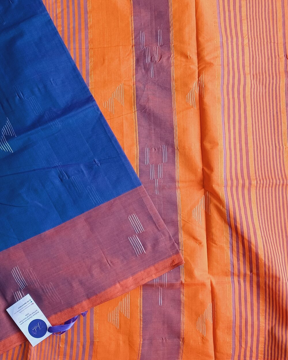 Handloom Natural Fibres Banana Fibre Saree Violet Colour - Image 3