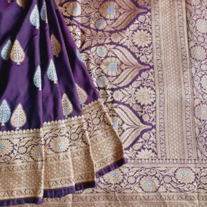 Banarasi Katan Silk Saree Violet