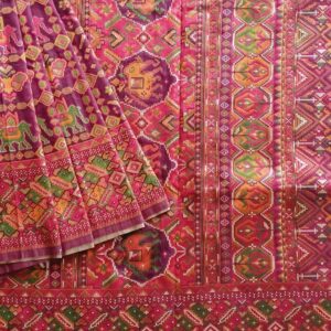 Cotton Patola Resham Weaves Wine