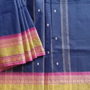 Kanchipuram Pure Cotton Dark Blue