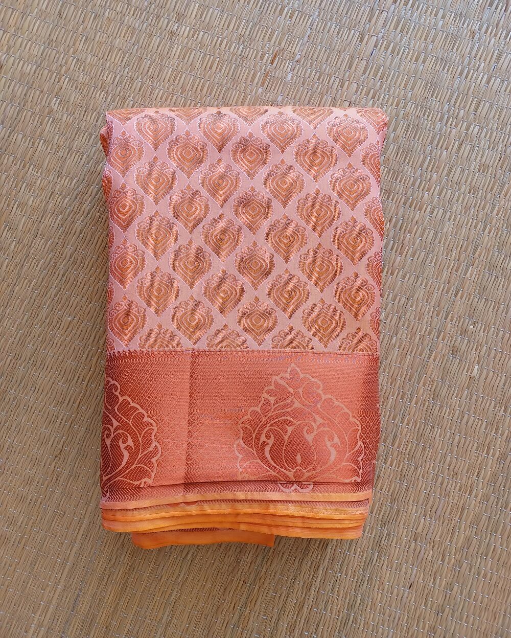 Kanchipuram / Kanjivaram Silk Saree Royal Light Sandalwood - Image 9