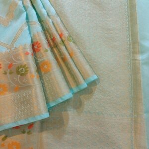 Banarasi Georgette Saree Light Blue