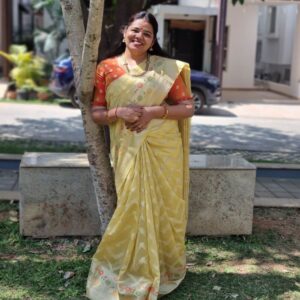 Banarasi Georgette Saree Light Yellow