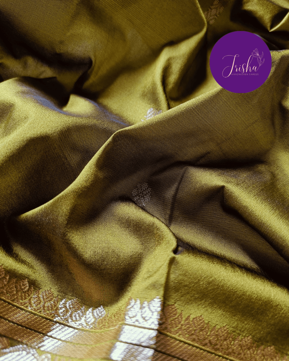 Kanchipuram / Kanjivaram Silk Saree Light Green Colour - Image 8