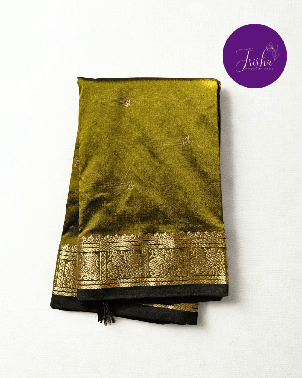 Kanchipuram / Kanjivaram Silk Saree Light Green Colour - Image 9