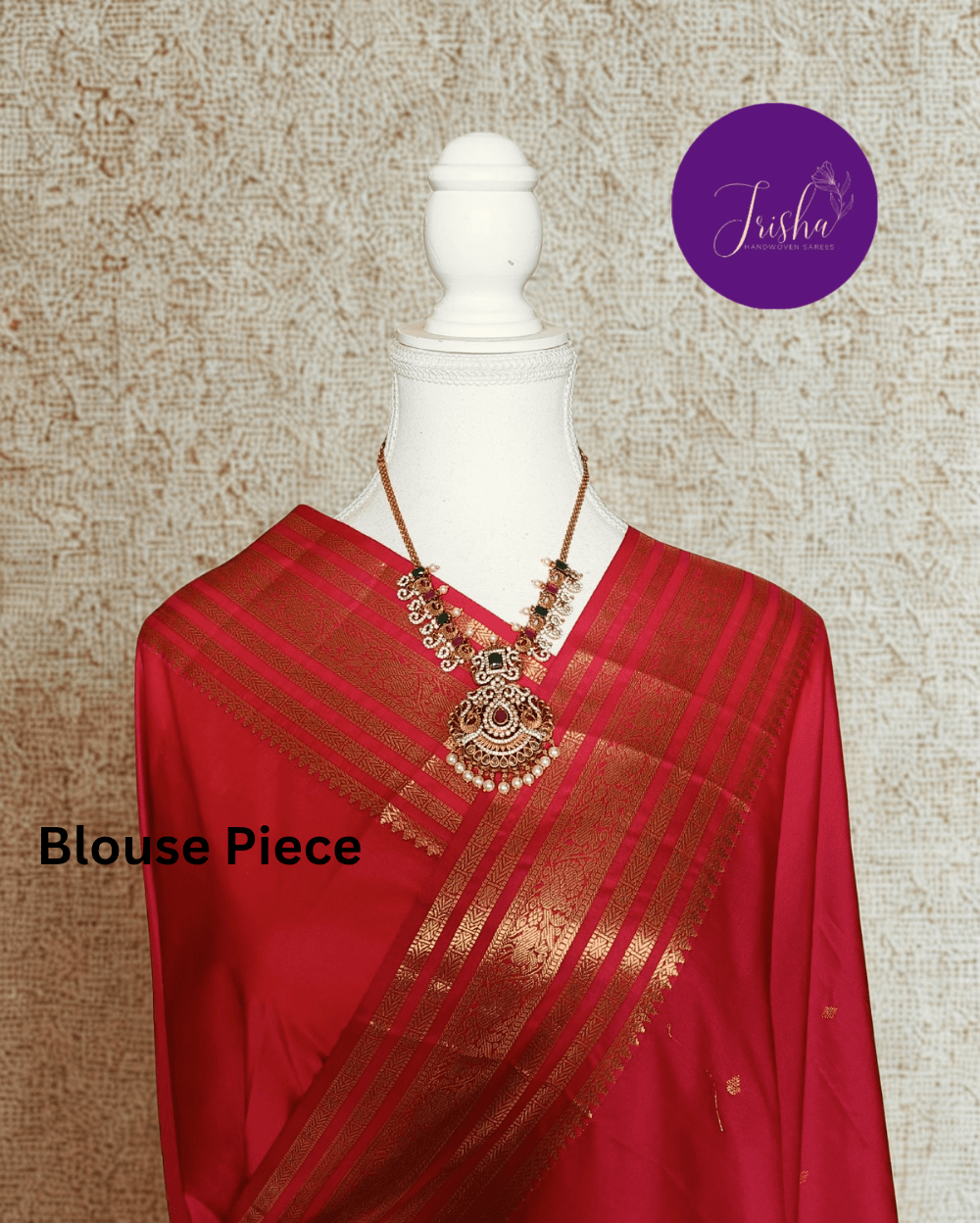 Kanchipuram / Kanjivaram Silk Sari with Self Zari Border and rich pallu,Traditional silk Red with Self Border , Grand pallu with traditional Kanchipuram motifs,Gold Zari Border on both sides with traditional Kanchipuram motifs.